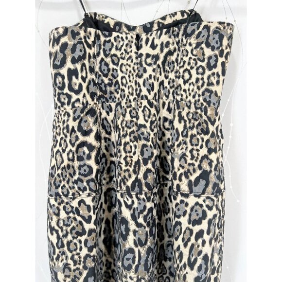 J. Crew Collection Strapless Metallic Leopard Spot Party Dress $248 - Picture 13 of 16